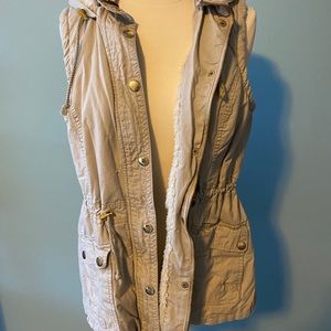 Beige Fur Lined Vest